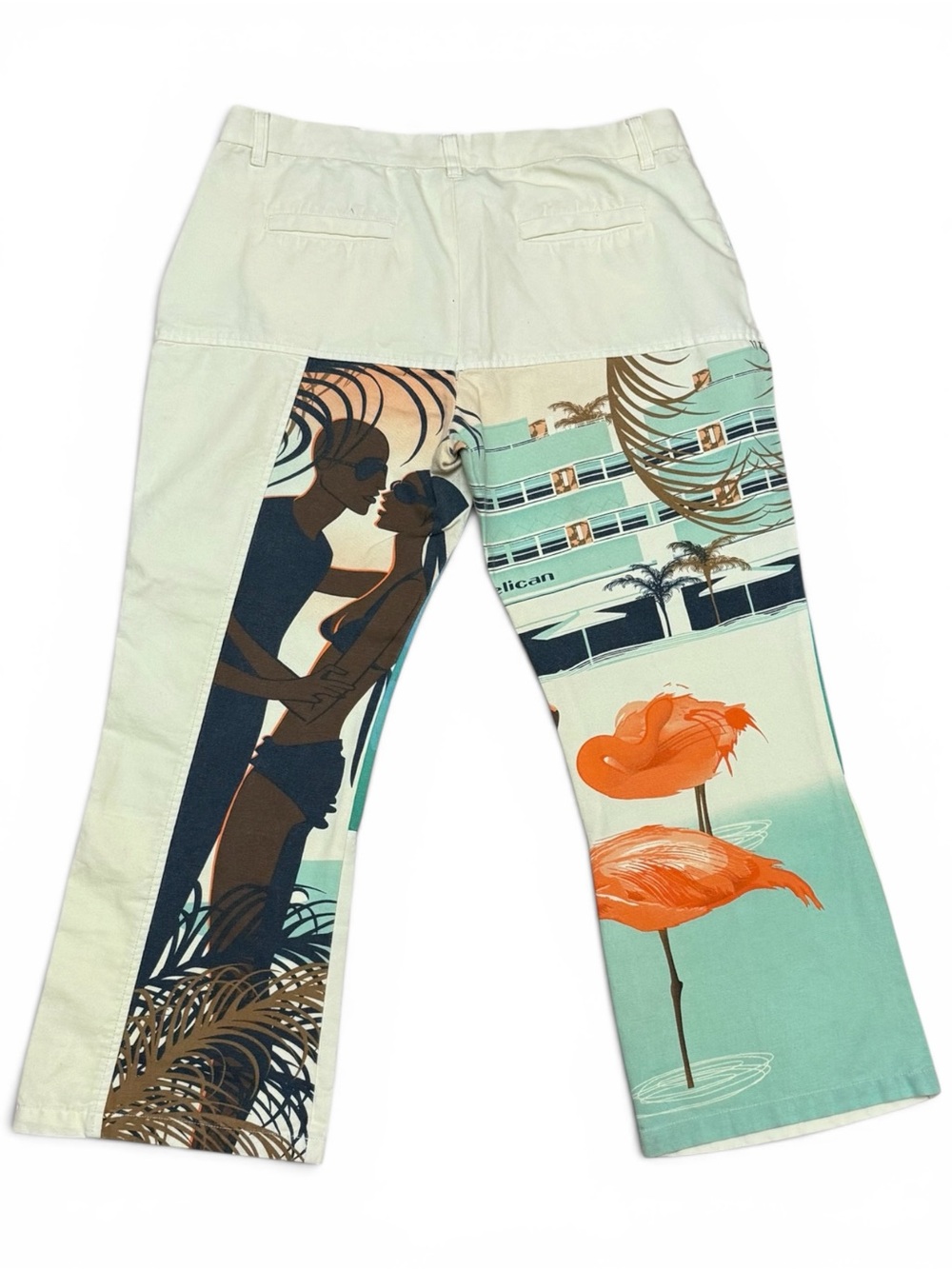 Y2K Euro Custo Barcelona Cotton Flare Capri Pants